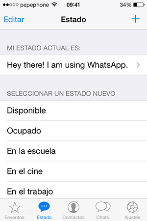 WhatsApp iOS 7 - Estado Actual