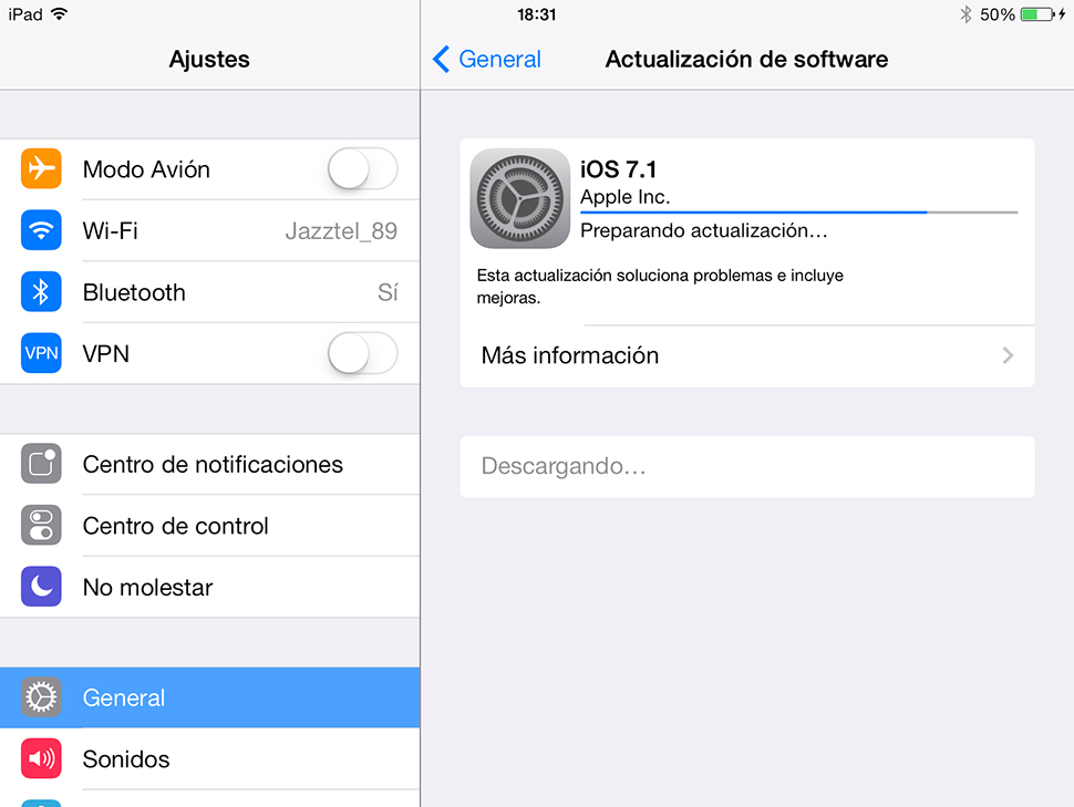 iOS 7.1 iPad - Actualizacion