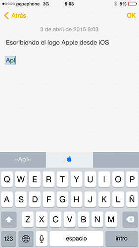 Cómo escribir el logo de Apple en iPhone, iPad y Mac?